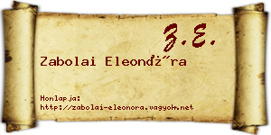 Zabolai Eleonóra névjegykártya